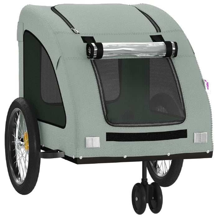 Pet Bike Trailer Grey Oxford Fabric and Iron