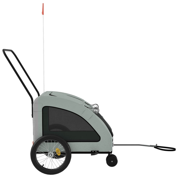 Pet Bike Trailer Grey Oxford Fabric and Iron