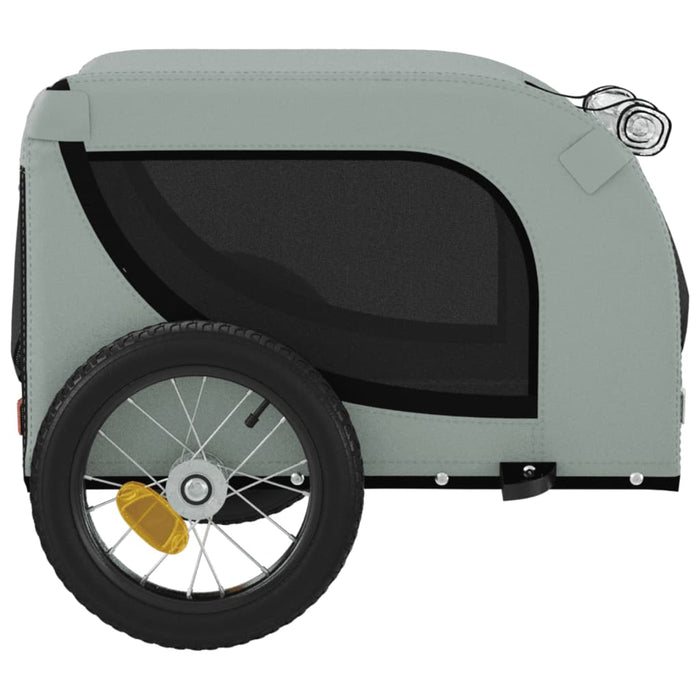 Pet Bike Trailer Grey and Black Oxford Fabric and Iron