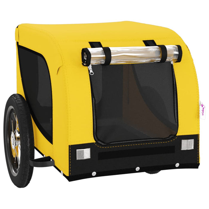 Pet Bike Trailer Yellow and Black Oxford Fabric and Iron