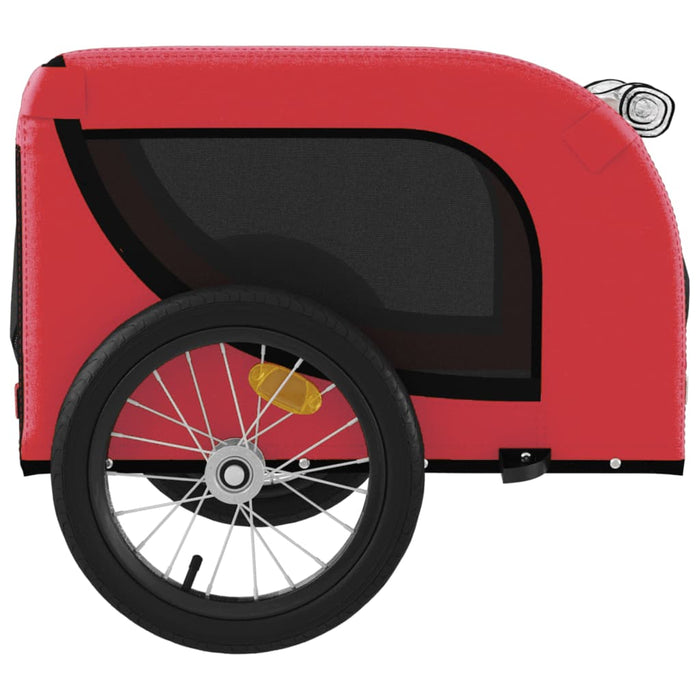 Pet Bike Trailer Red and Black Oxford Fabric and Iron