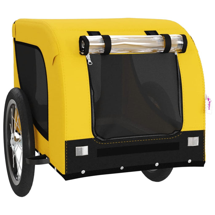 Pet Bike Trailer Yellow and Black Oxford Fabric and Iron