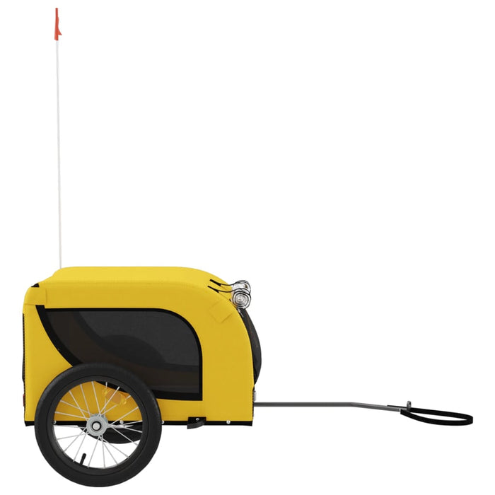 Pet Bike Trailer Yellow and Black Oxford Fabric and Iron