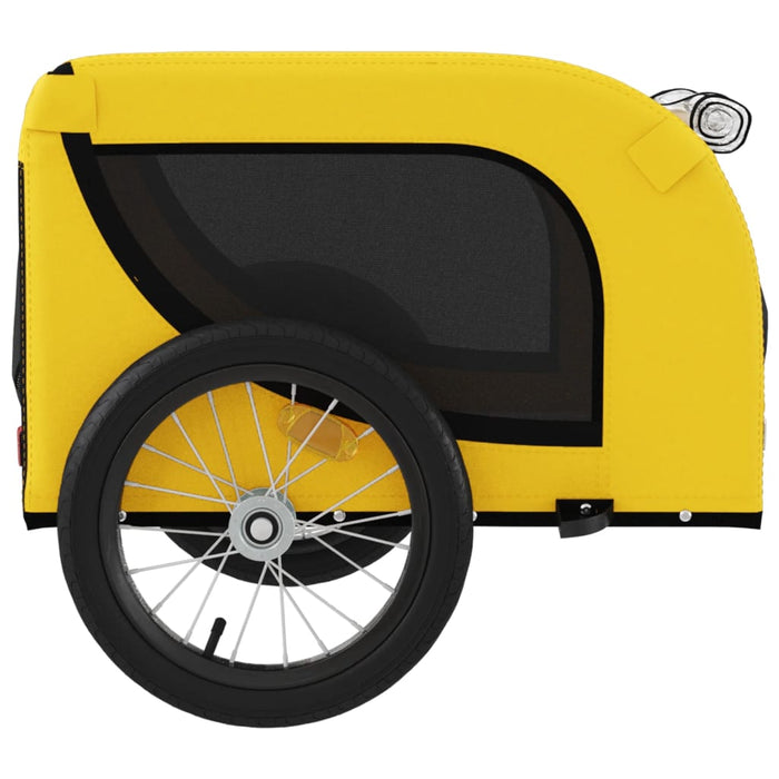 Pet Bike Trailer Yellow and Black Oxford Fabric and Iron