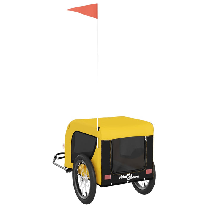 Pet Bike Trailer Yellow and Black Oxford Fabric and Iron