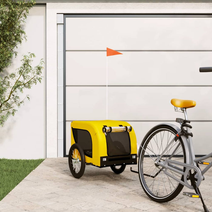 Pet Bike Trailer Yellow and Black Oxford Fabric and Iron