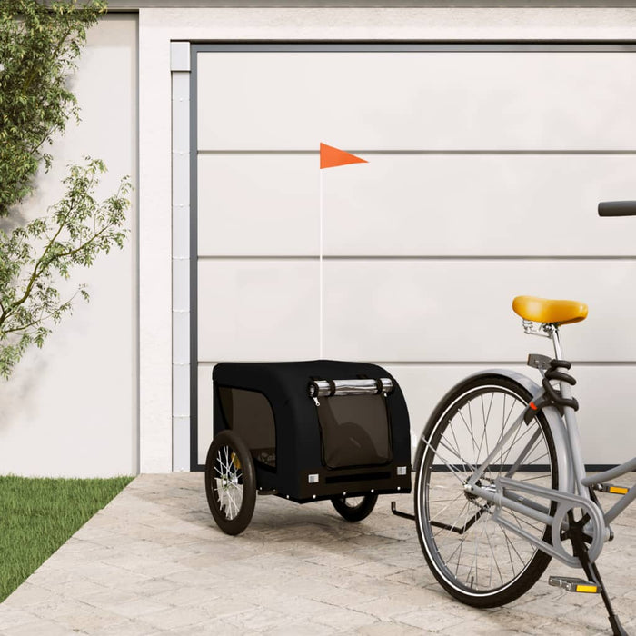 Pet Bike Trailer Black Oxford Fabric and Iron