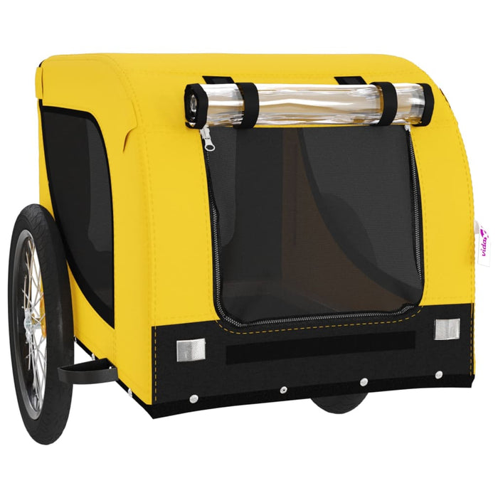 Pet Bike Trailer Yellow and Black Oxford Fabric and Iron