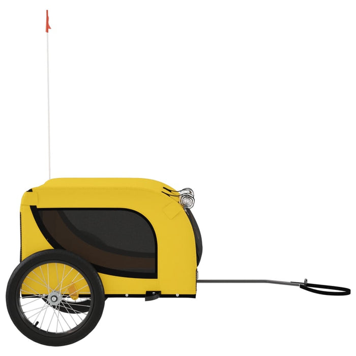 Pet Bike Trailer Yellow and Black Oxford Fabric and Iron