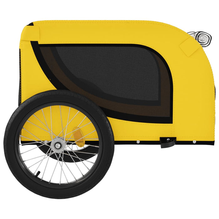 Pet Bike Trailer Yellow and Black Oxford Fabric and Iron