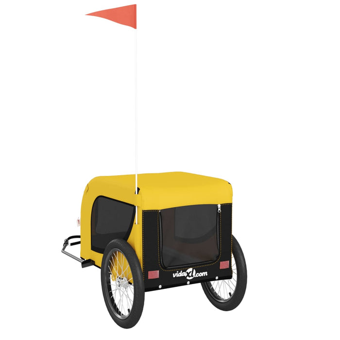 Pet Bike Trailer Yellow and Black Oxford Fabric and Iron