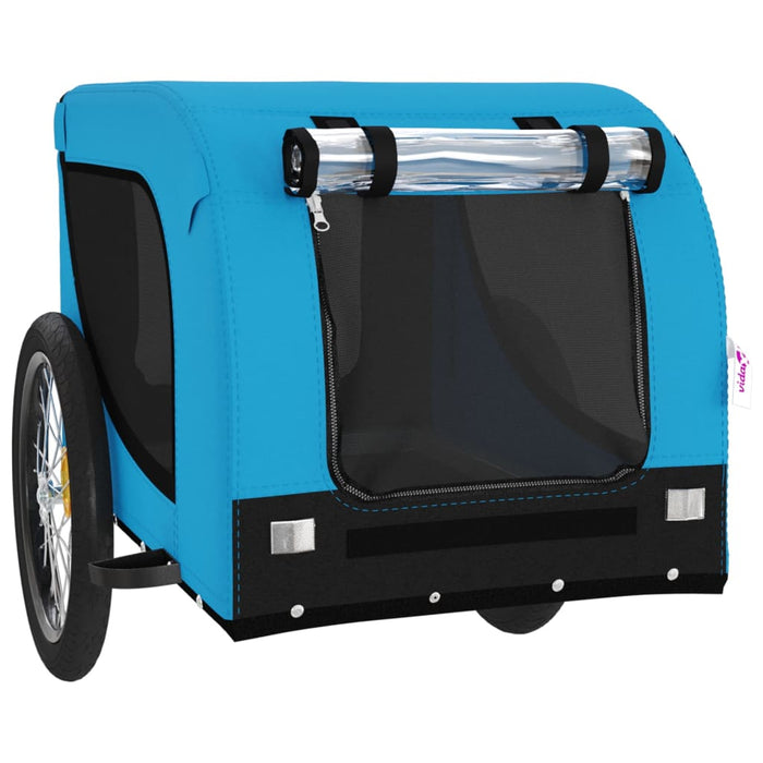 Pet Bike Trailer Blue and Black Oxford Fabric and Iron