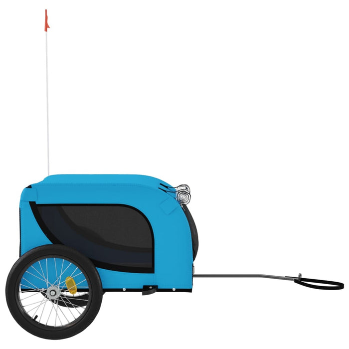 Pet Bike Trailer Blue and Black Oxford Fabric and Iron