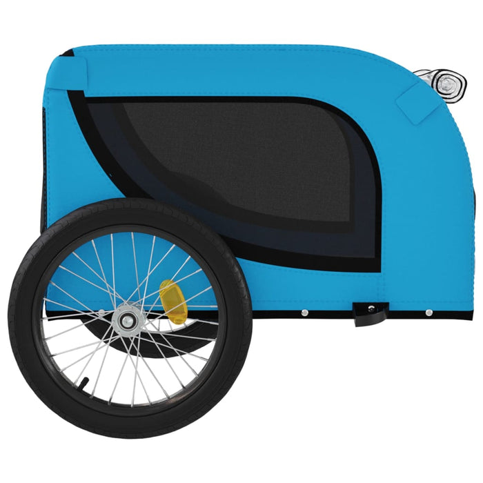 Pet Bike Trailer Blue and Black Oxford Fabric and Iron