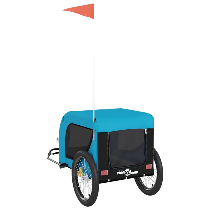 Pet Bike Trailer Blue and Black Oxford Fabric and Iron