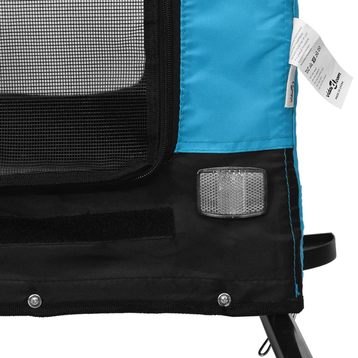 Pet Bike Trailer Blue and Black Oxford Fabric and Iron