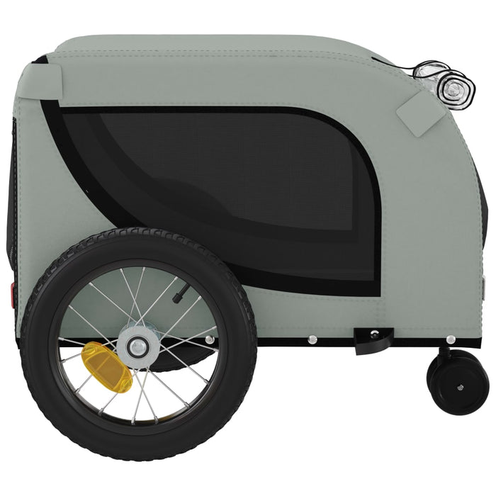 Pet Bike Trailer Grey and Black Oxford Fabric and Iron