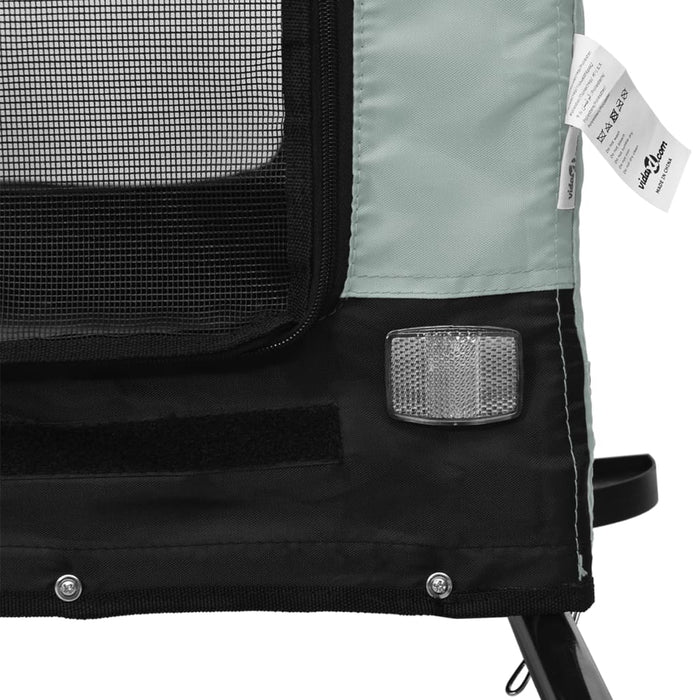 Pet Bike Trailer Grey and Black Oxford Fabric and Iron