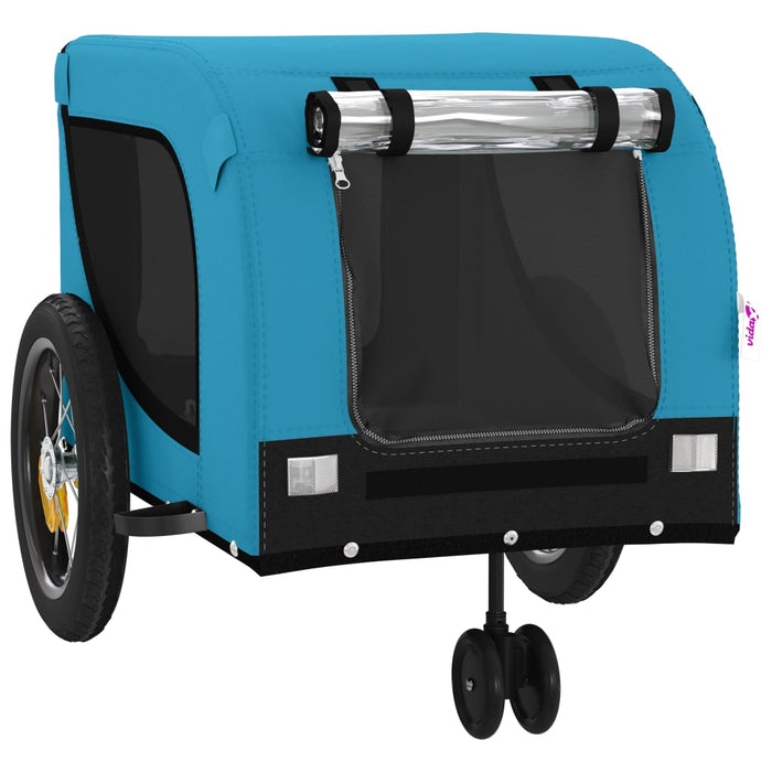 Pet Bike Trailer Blue and Black Oxford Fabric and Iron