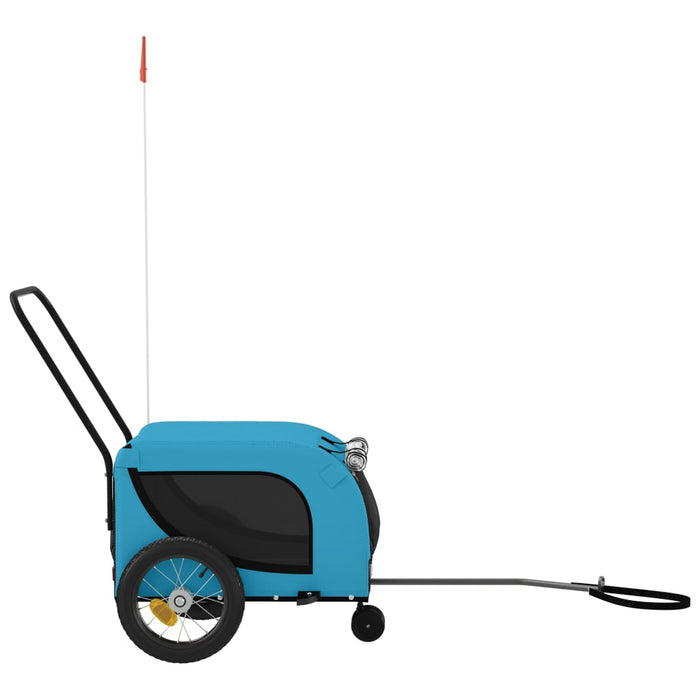 Pet Bike Trailer Blue and Black Oxford Fabric and Iron