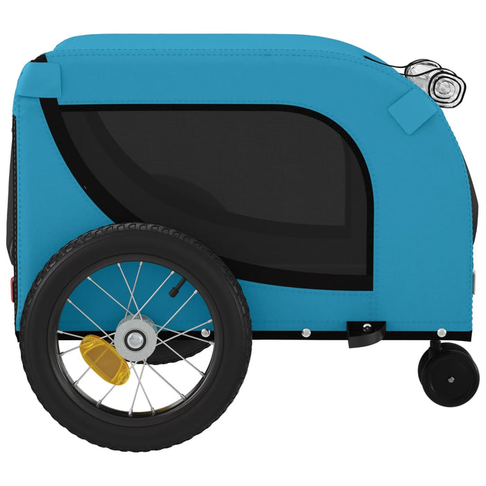 Pet Bike Trailer Blue and Black Oxford Fabric and Iron