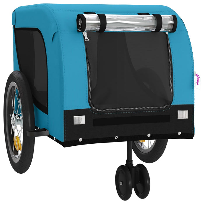 Pet Bike Trailer Blue and Black Oxford Fabric and Iron