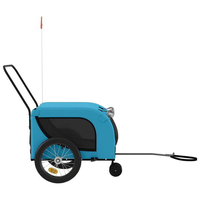 Pet Bike Trailer Blue and Black Oxford Fabric and Iron