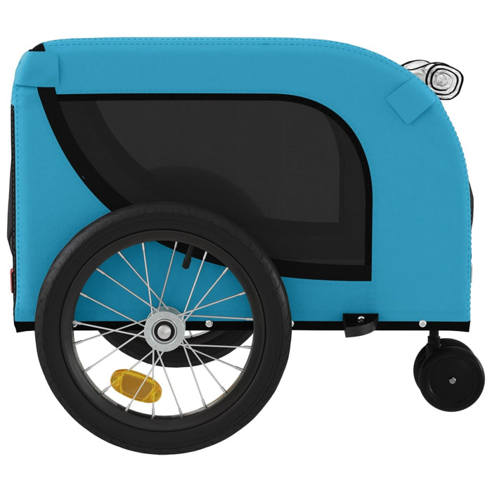 Pet Bike Trailer Blue and Black Oxford Fabric and Iron