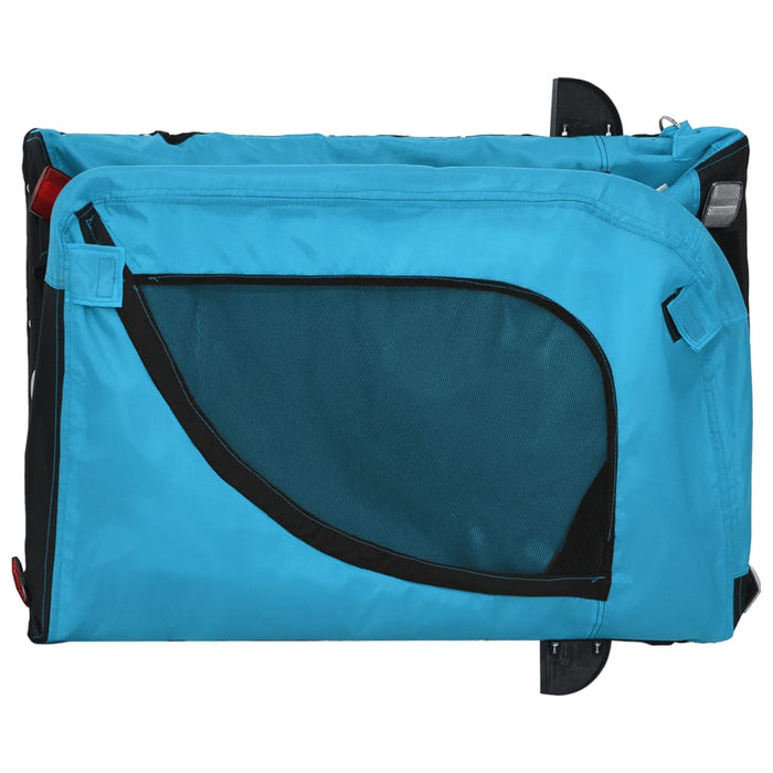 Pet Bike Trailer Blue and Black Oxford Fabric and Iron