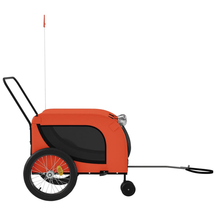 Pet Bike Trailer Orange and Black Oxford Fabric and Iron