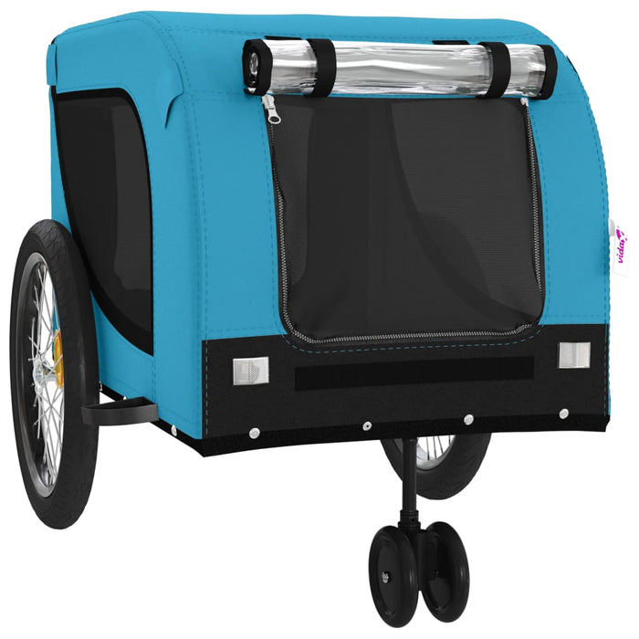 Pet Bike Trailer Blue and Black Oxford Fabric and Iron