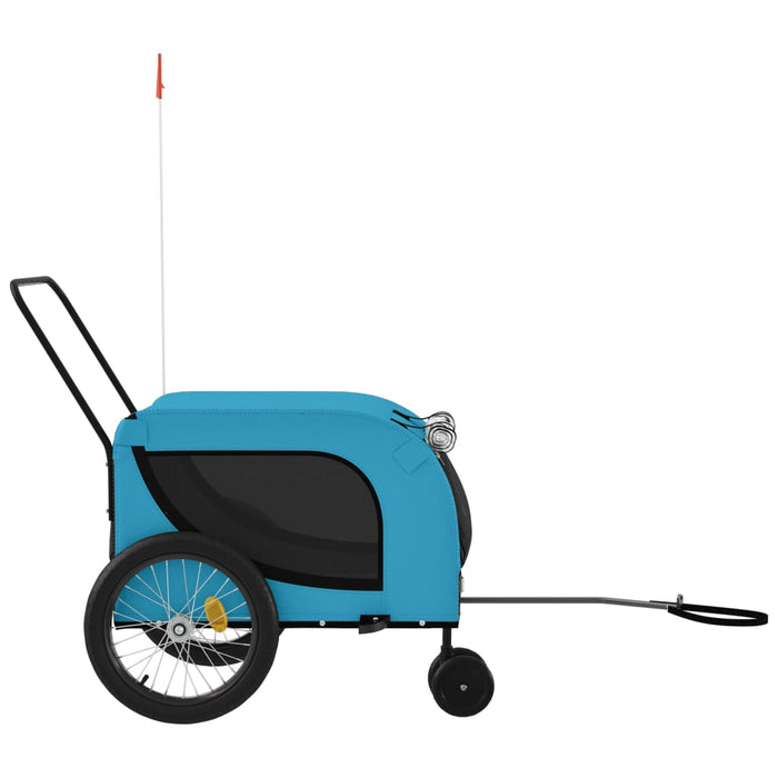 Pet Bike Trailer Blue and Black Oxford Fabric and Iron