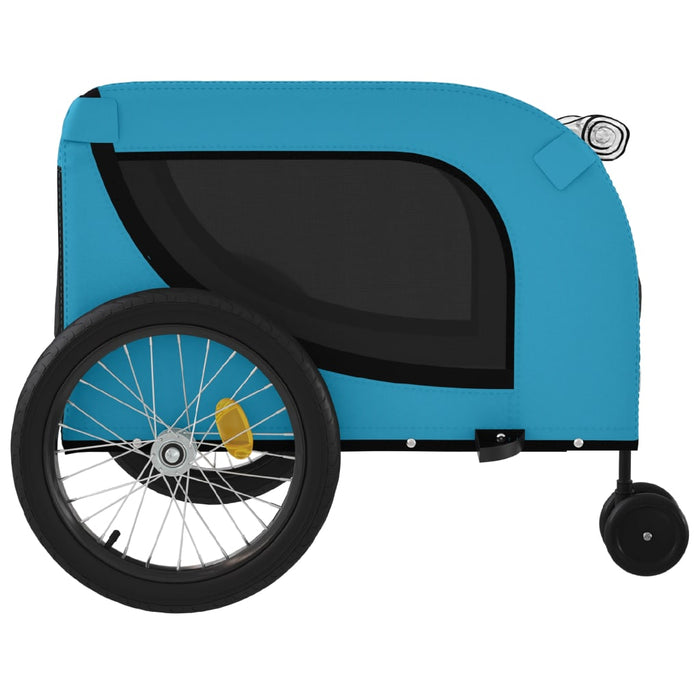 Pet Bike Trailer Blue and Black Oxford Fabric and Iron