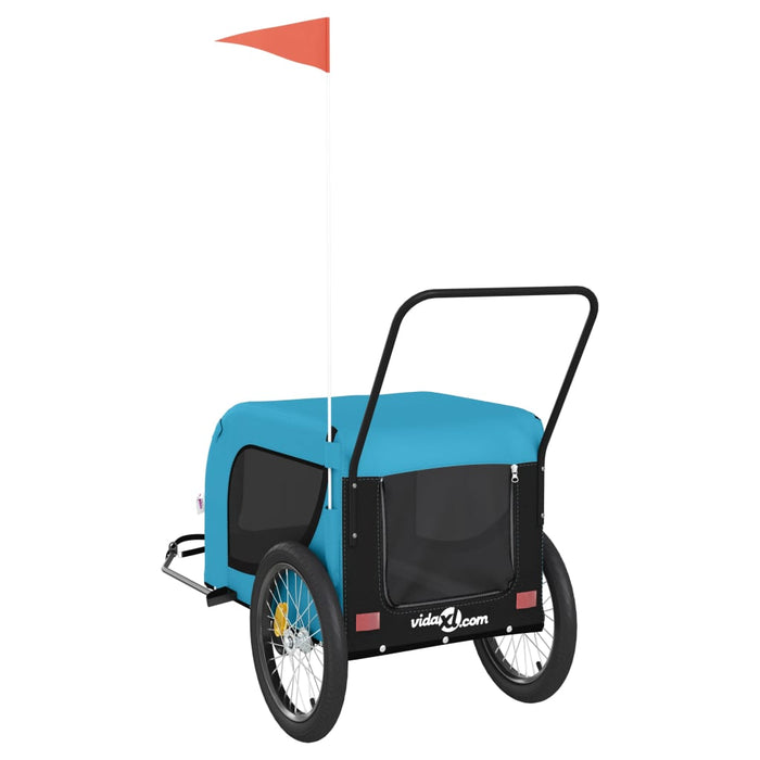 Pet Bike Trailer Blue and Black Oxford Fabric and Iron