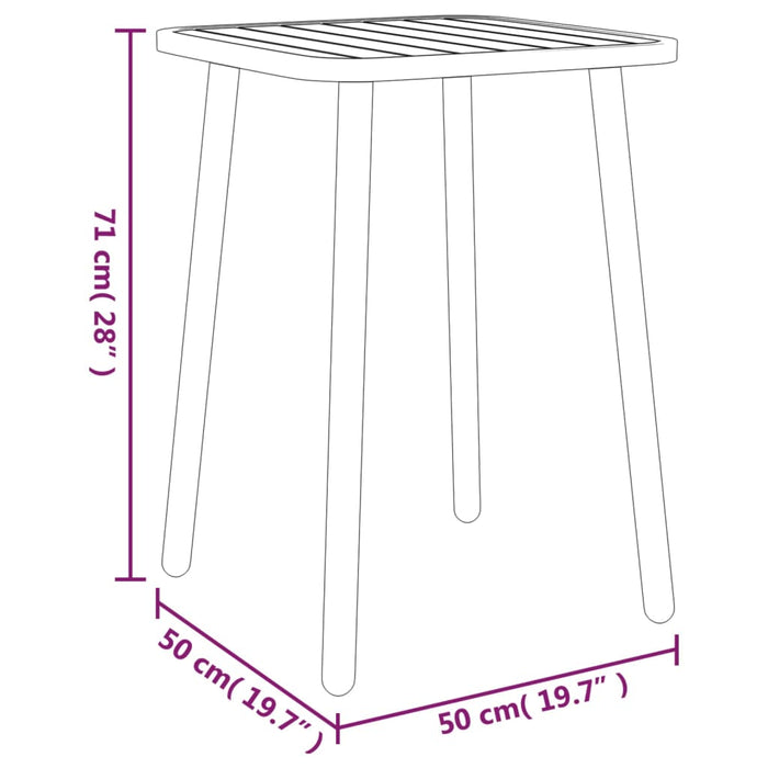 Градинска Маса Антрацит 50x50x71 см Стомана