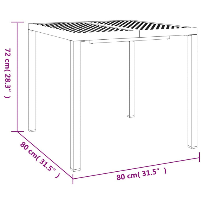 Garden Table Anthracite 80x80x72 cm Steel