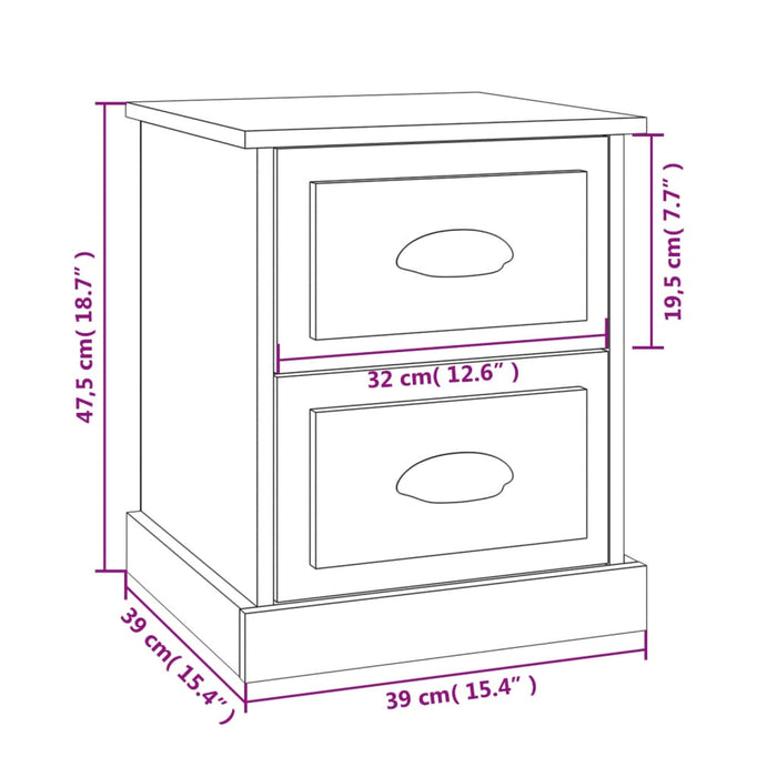 Noptiera Gri Beton 39x39x47,5 cm Lemn de inginerie