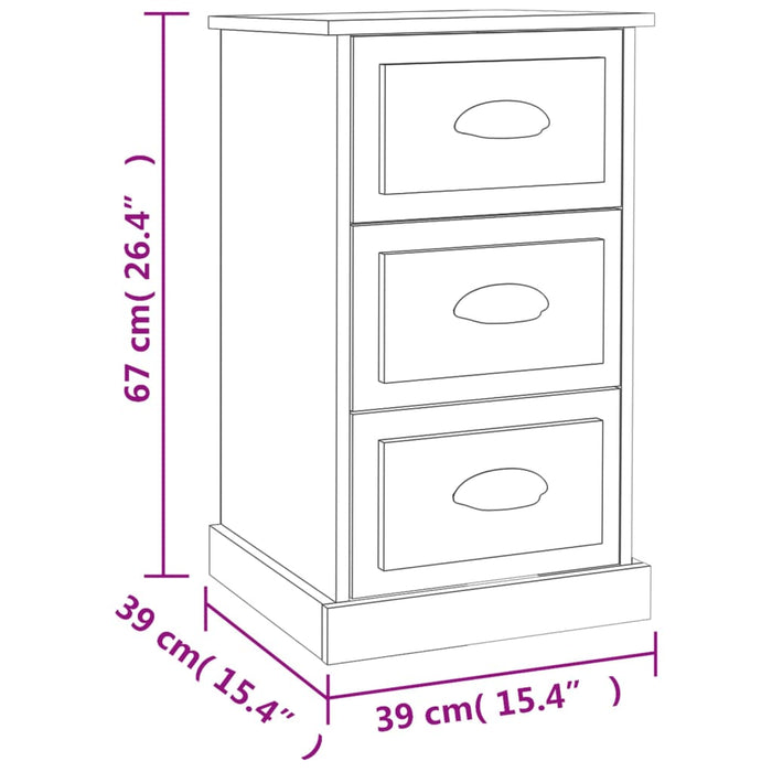 Noptiera alb lucios 39x39x67 cm Lemn de inginerie