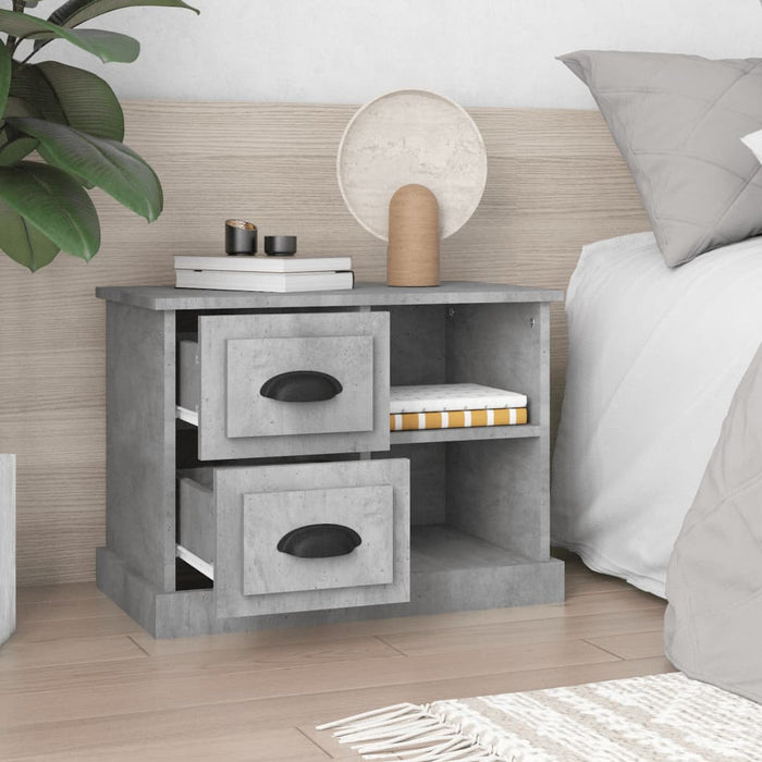 Bedside Cabinet Concrete Grey 60x35.5x45 cm