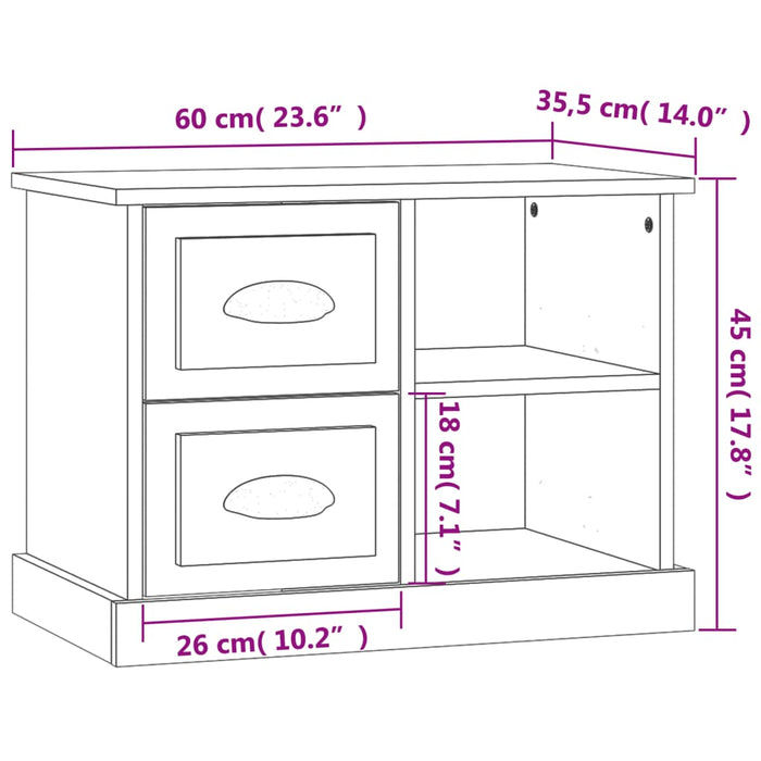 Bedside Cabinet Concrete Grey 60x35.5x45 cm