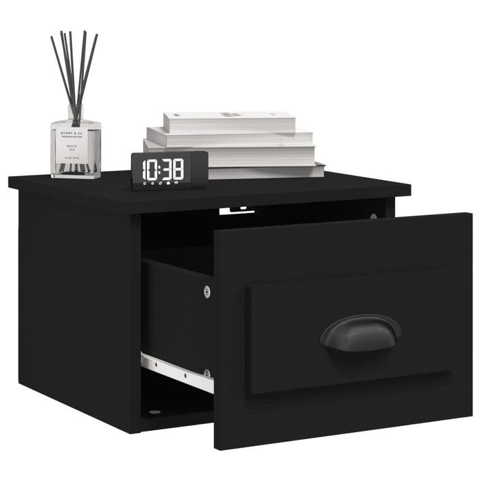 Wall-mounted Bedside Cabinet Black 41.5x36x28cm