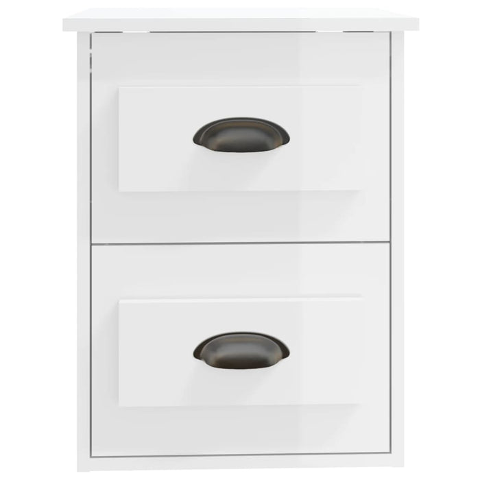 Wall-mounted Bedside Cabinet High Gloss White 41.5x36x53cm