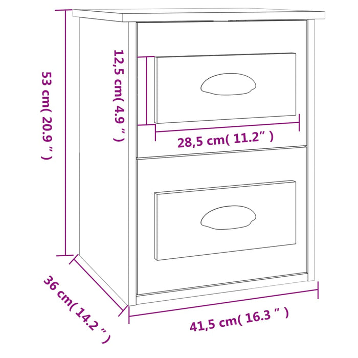 Wall-mounted Bedside Cabinet Sonoma Oak 41.5x36x53cm