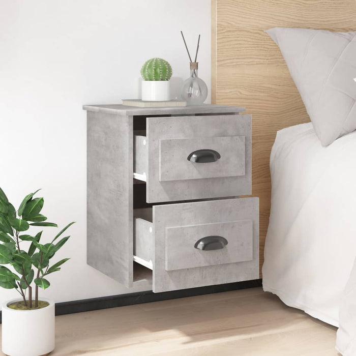 Wall-mounted Bedside Cabinets 2 pcs Concrete Grey 41.5x36x53cm