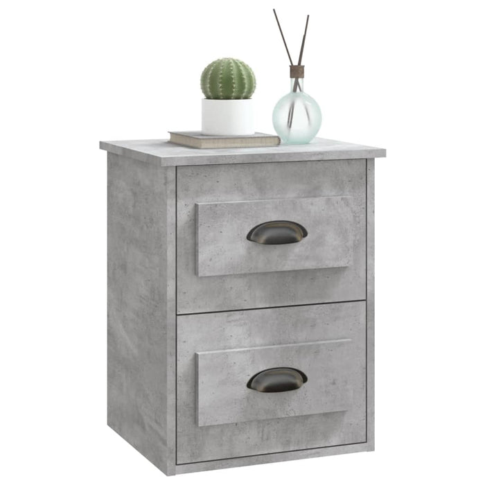 Wall-mounted Bedside Cabinets 2 pcs Concrete Grey 41.5x36x53cm