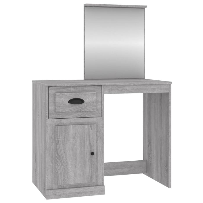 Dressing Table with Mirror Grey Sonona 90x50x132.5 cm Engineered Wood