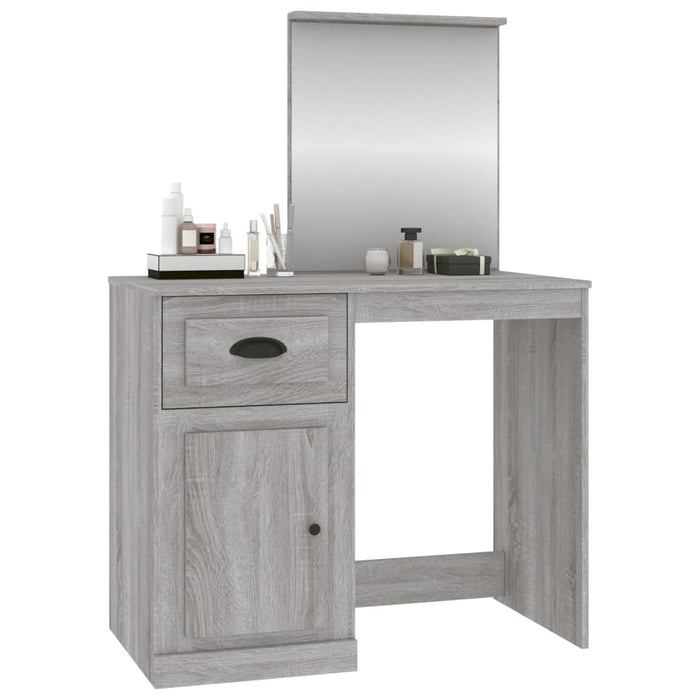 Dressing Table with Mirror Grey Sonona 90x50x132.5 cm Engineered Wood