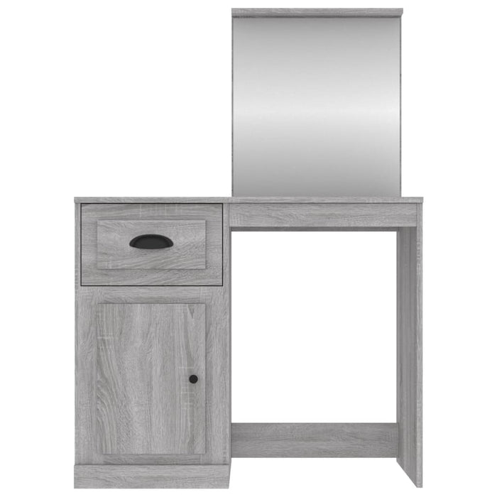 Dressing Table with Mirror Grey Sonona 90x50x132.5 cm Engineered Wood