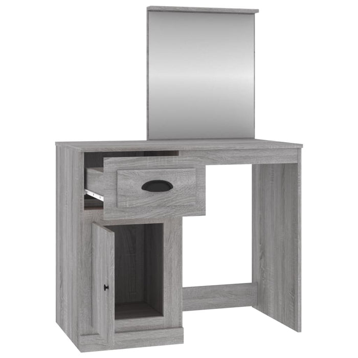 Dressing Table with Mirror Grey Sonona 90x50x132.5 cm Engineered Wood