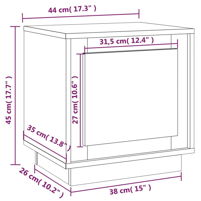 Noptiera 2 buc Alb 44x35x45 cm Lemn de inginerie